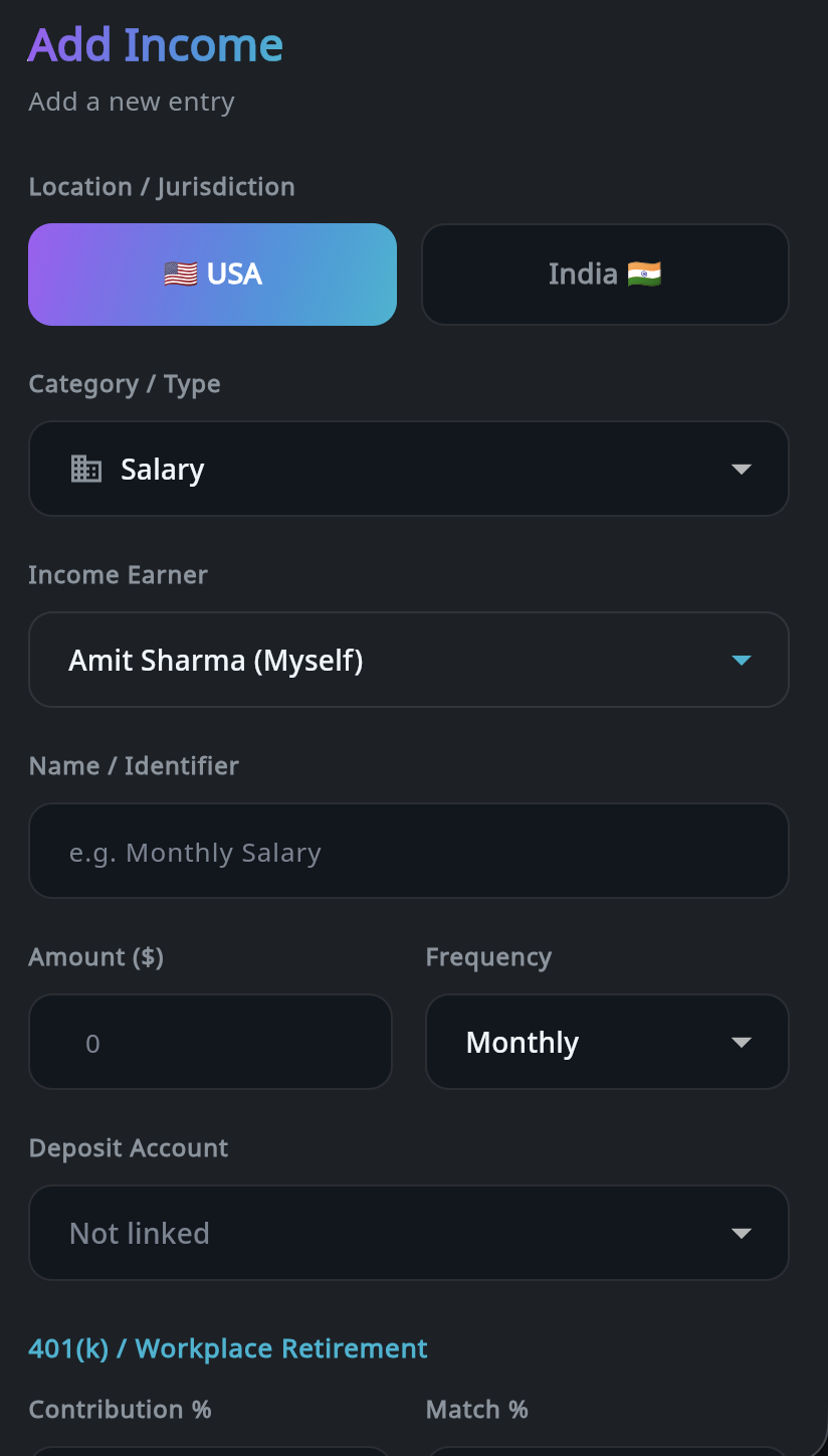 Add Income and Expense Types